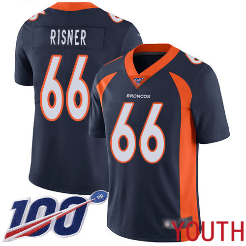 Youth Denver Broncos #66 Dalton Risner Navy Blue Alternate Vapor Untouchable Limited Player 100th Season Football NFL Jersey